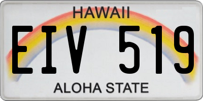 HI license plate EIV519