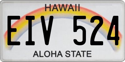 HI license plate EIV524