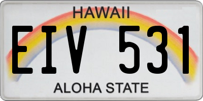 HI license plate EIV531