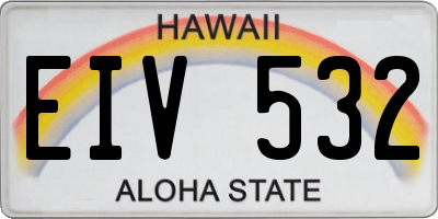 HI license plate EIV532
