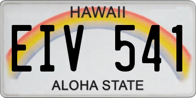 HI license plate EIV541