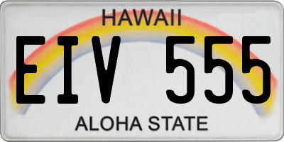 HI license plate EIV555
