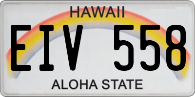 HI license plate EIV558