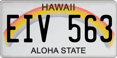 HI license plate EIV563