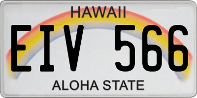 HI license plate EIV566