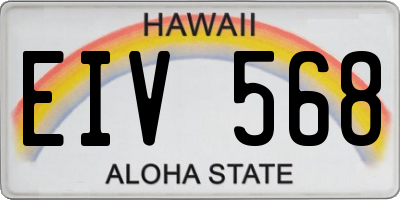 HI license plate EIV568