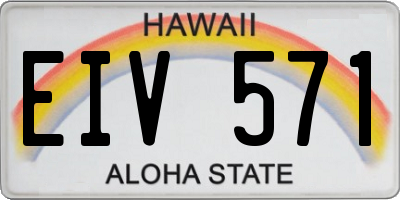 HI license plate EIV571