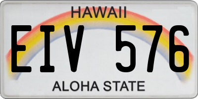 HI license plate EIV576