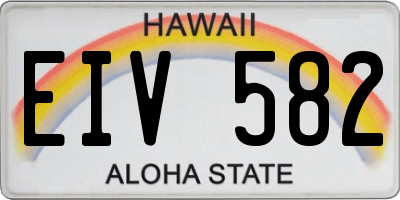 HI license plate EIV582