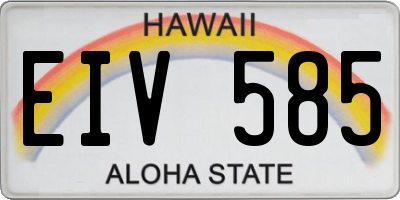 HI license plate EIV585