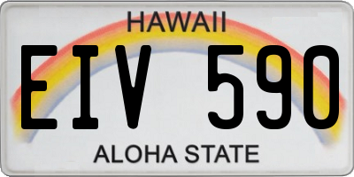 HI license plate EIV590