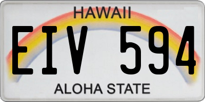 HI license plate EIV594