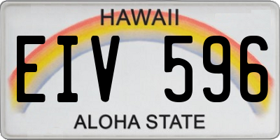 HI license plate EIV596