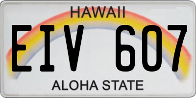 HI license plate EIV607