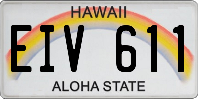 HI license plate EIV611
