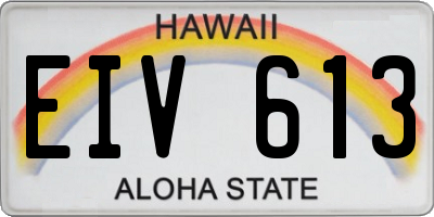 HI license plate EIV613