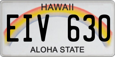 HI license plate EIV630