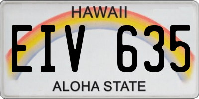 HI license plate EIV635