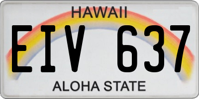 HI license plate EIV637