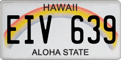 HI license plate EIV639