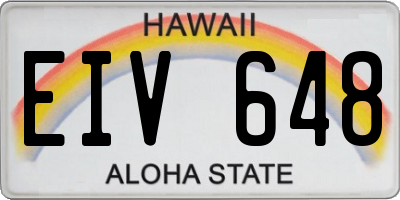 HI license plate EIV648