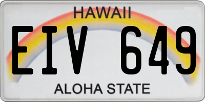 HI license plate EIV649