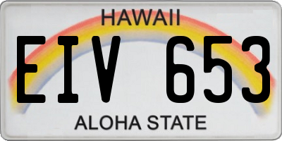 HI license plate EIV653