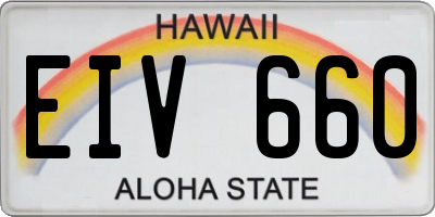 HI license plate EIV660