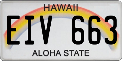 HI license plate EIV663