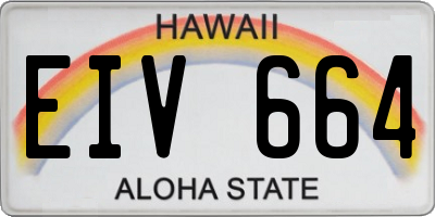HI license plate EIV664