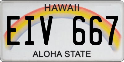 HI license plate EIV667