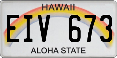 HI license plate EIV673