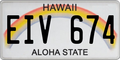 HI license plate EIV674