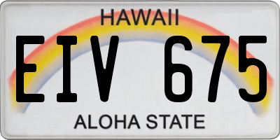 HI license plate EIV675