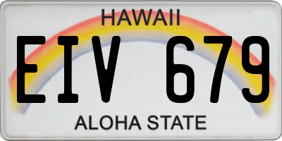 HI license plate EIV679