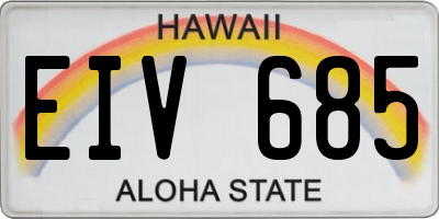 HI license plate EIV685
