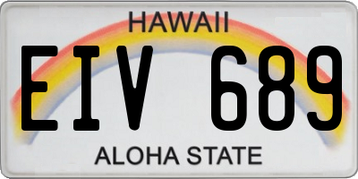 HI license plate EIV689