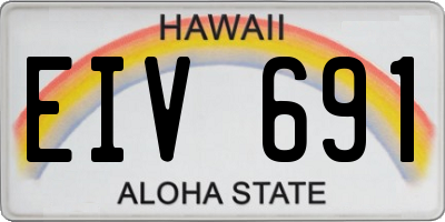 HI license plate EIV691