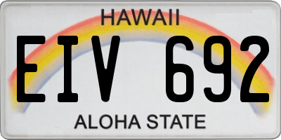 HI license plate EIV692