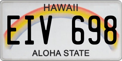 HI license plate EIV698