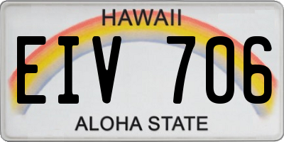 HI license plate EIV706
