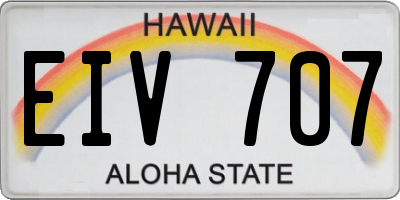 HI license plate EIV707