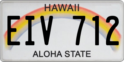 HI license plate EIV712