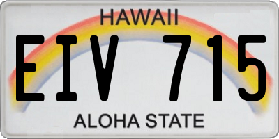 HI license plate EIV715