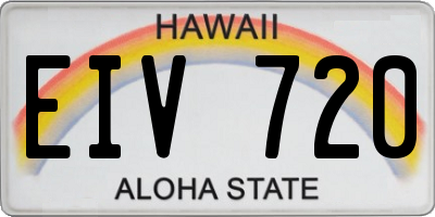 HI license plate EIV720