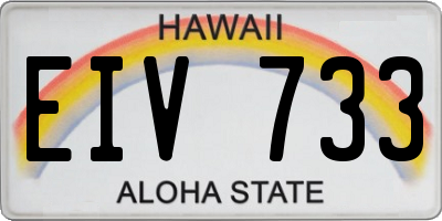 HI license plate EIV733