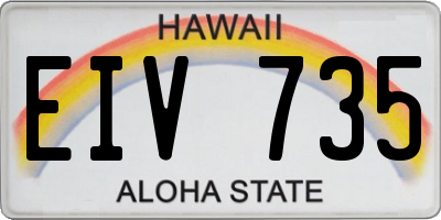HI license plate EIV735