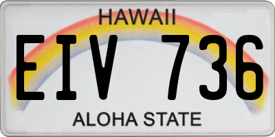 HI license plate EIV736
