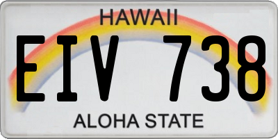 HI license plate EIV738