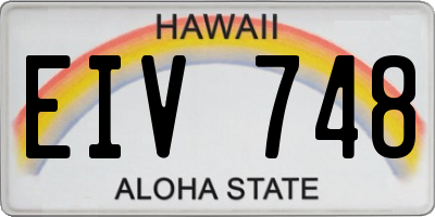 HI license plate EIV748
